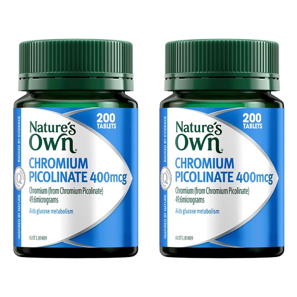 Nature's Own Chromium Picolinate 400mcg 200 Tablets Pack of 2
