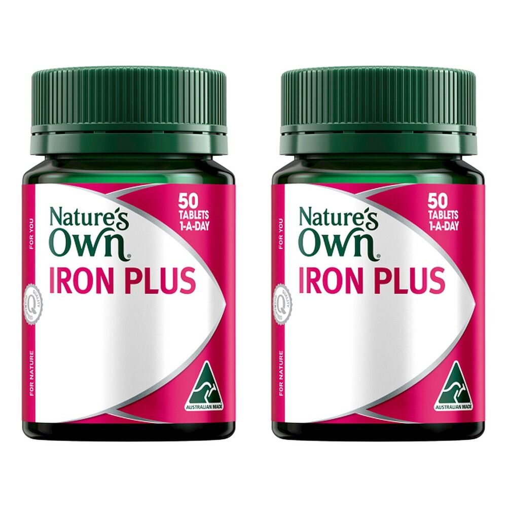 Nature's Own Iron Plus 50 Tablets x 3 Bundle of 2