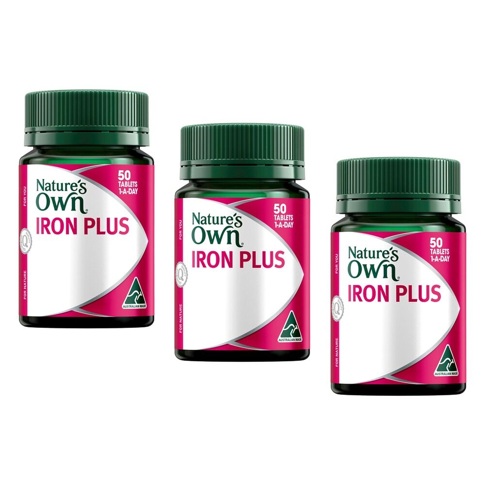 Nature's Own Iron Plus 50 Tablets x 3 Bundle of 3
