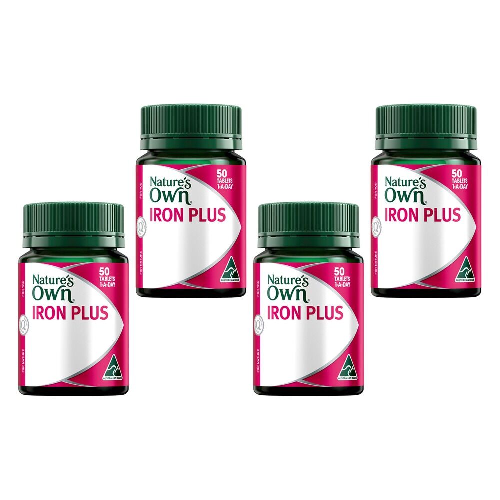 Nature's Own Iron Plus 50 Tablets x 3 Bundle of 4