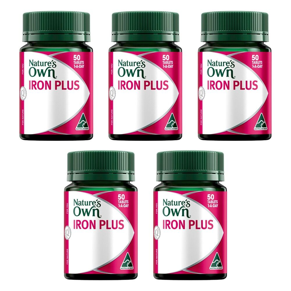 Nature's Own Iron Plus 50 Tablets x 3 Bundle of 5