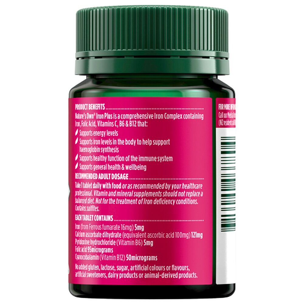 Nature's Own Iron Plus 50 Tablets x 3