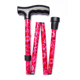 Safe Home Care Folding Walking Stick Rose 33
