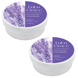 Lulu Grace Lavender Body Butter Super Rich Cream Moisturiser 200g x2