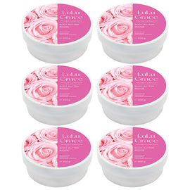 Lulu Grace Rose Body Butter 200g 6 Pack Super Rich Cream Set