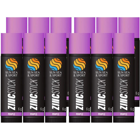 Sun Sea and Sport Purple Zinc Stick 12 x 6g WaterResistant Face & Body Paint
