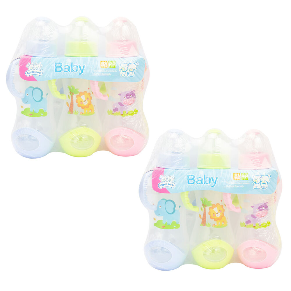 Baby & Me Apple Bear Nursing Bottles 240ml Set of 3 BPA Free Pack of 2