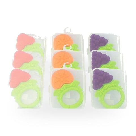 Baby & Me BPA Free Fruit Teether Assorted Design Soothing - Random Design Supplied Pack of 3