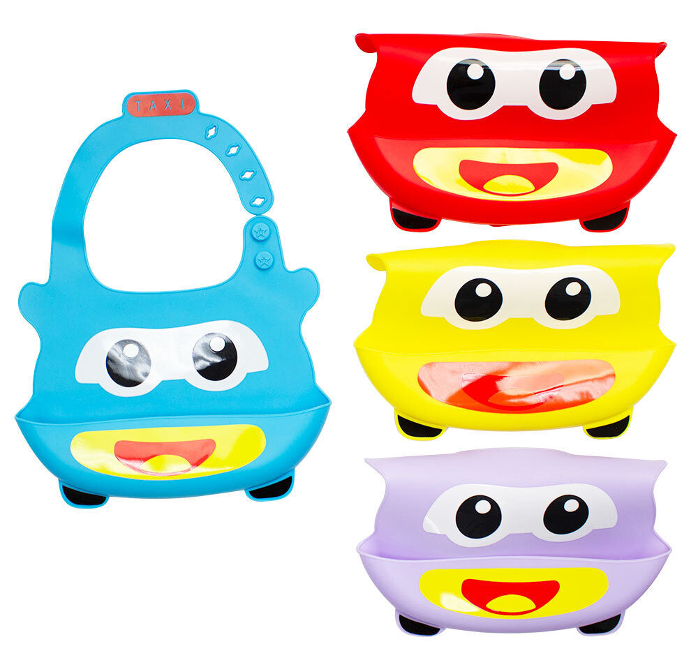 Baby & Me Baby Bib Silicone With Food Catcher Pocket Feeding Apron Assorted