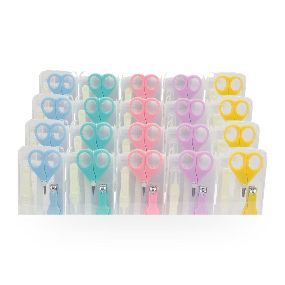 Baby & Me Baby Manicure Set 3 Piece Infant Nail Care Kit Assorted - Random Colour Supplied Pack of 4