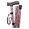 Safe Home Care Adjustable Folding Metal Walking Stick Floral 33-37" Multicolour