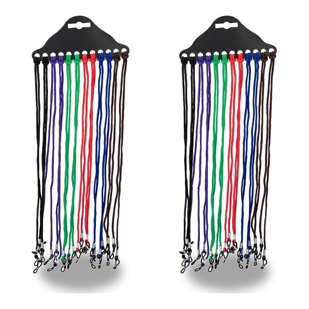 Health & Beauty Spectacle Cords Assorted Colours Pack of 12 Bundle of 2