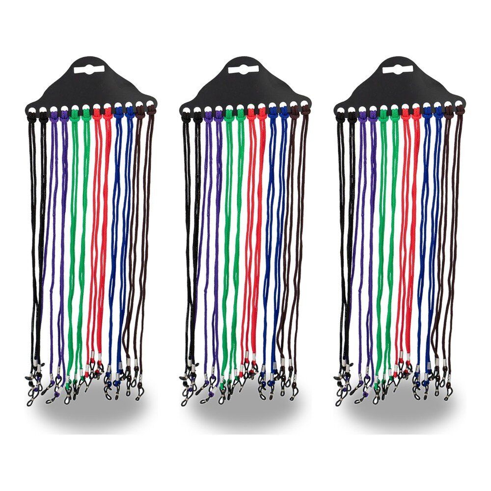 Health & Beauty Spectacle Cords Assorted Colours Pack of 12 Bundle of 3
