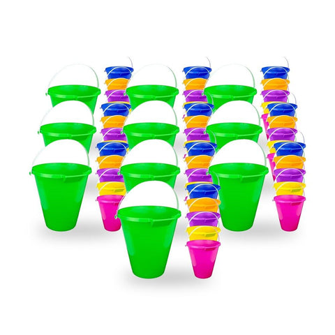 Kids Beach Bucket 23 x 22 x 12cm - Random Colour Supplied Bundle of 10