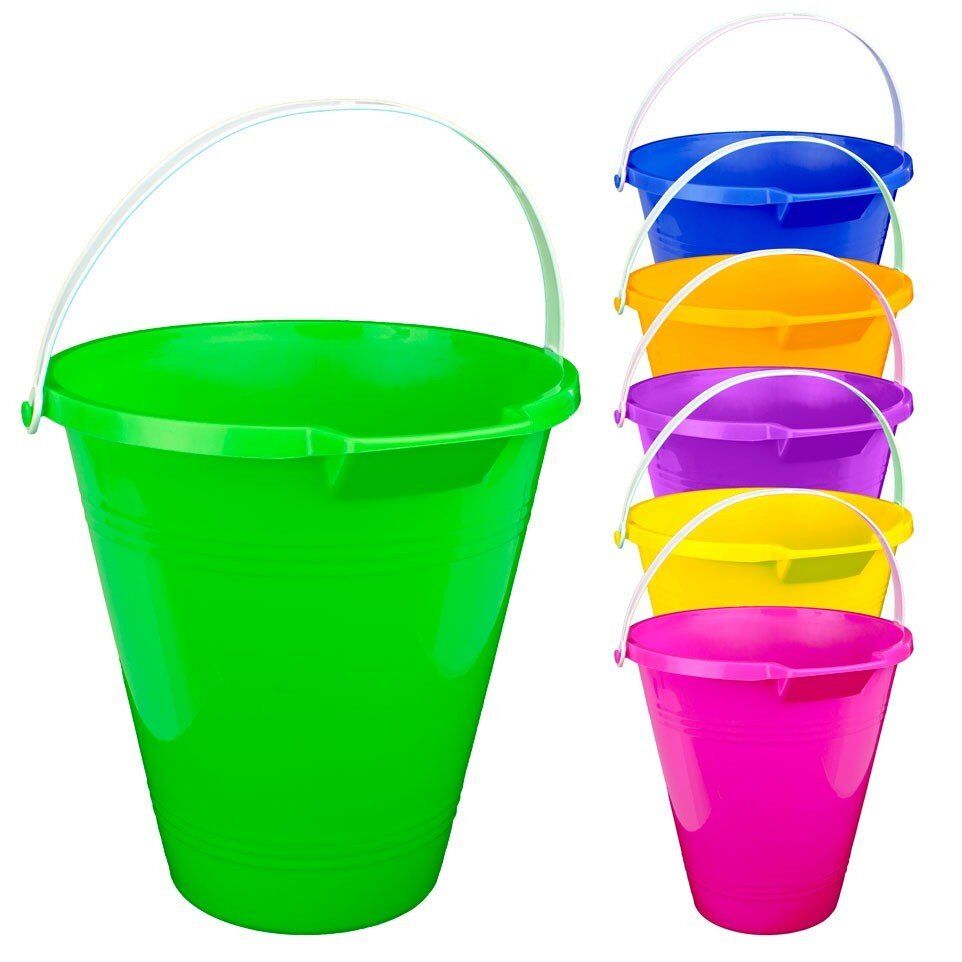 Kids Beach Bucket 23 x 22 x 12cm - Random Colour Supplied Pack of 2