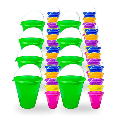 Kids Beach Bucket 23 x 22 x 12cm - Random Colour Supplied Bundle of 8