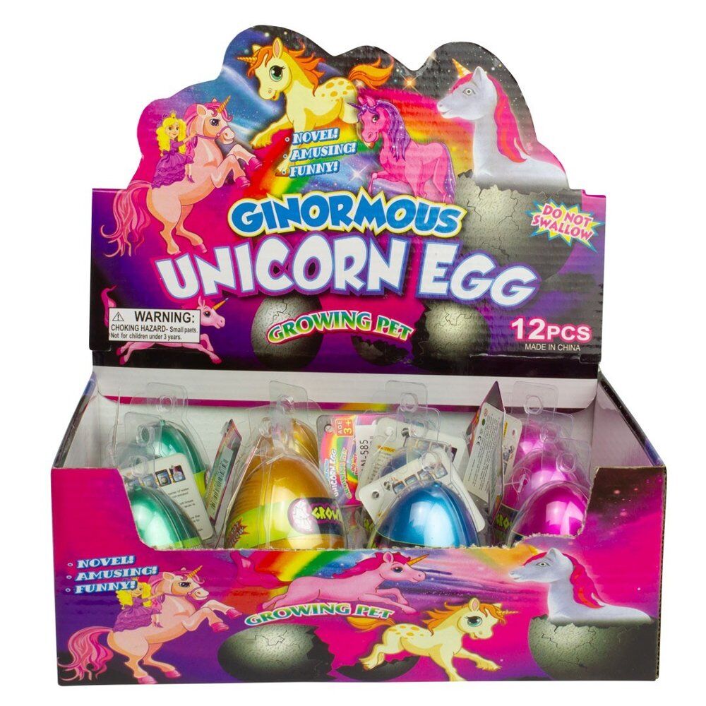 Ginormous Unicorn Egg Growing Pet Hatching Egg Counter Display of 12 Bundle of 5