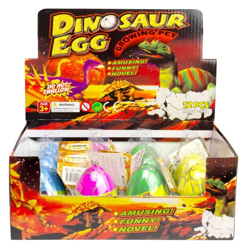 Dinosaur Egg Growing Pet Hatching Egg Counter Display of 12 Bundle of 2