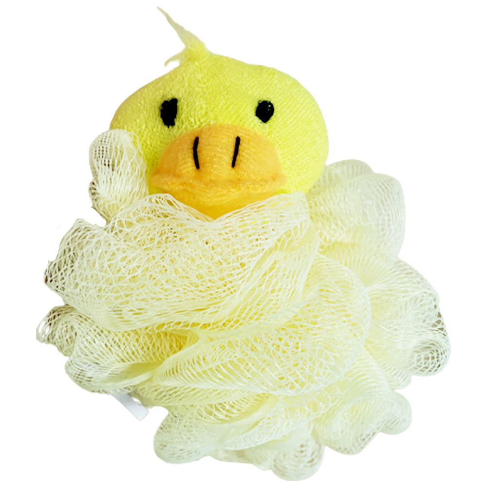 Yellow Chick Kids Bath Sponge Scrub Stuffed Animal Shower Loofah Toy Exfoliate