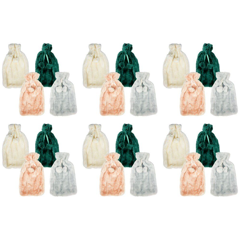 Health & Beauty Plush Pom Pom Hot Water Bottle Cover Assorted Colours - Random Colour Supplied Pack of 6