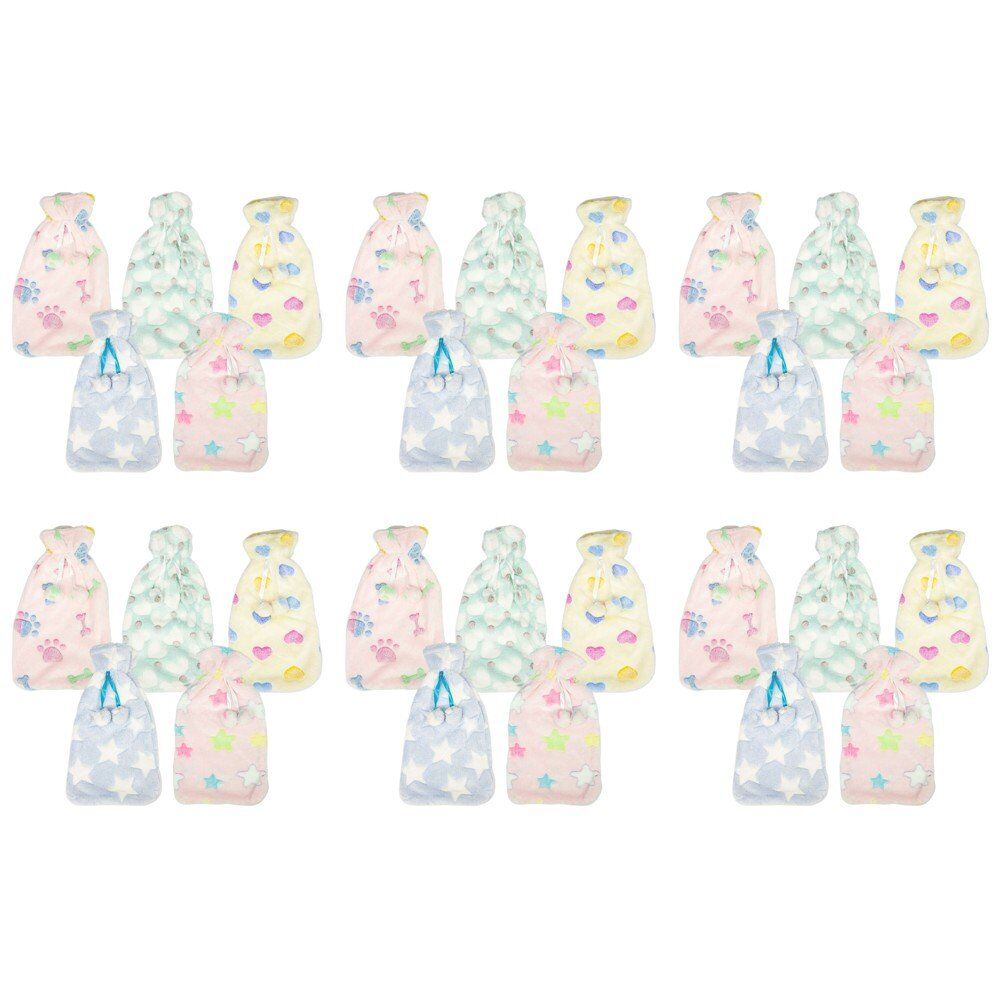 Health & Beauty Plush Pom Pom Hot Water Bottle Cover Assorted Prints - Random Design Supplied Pack of 6