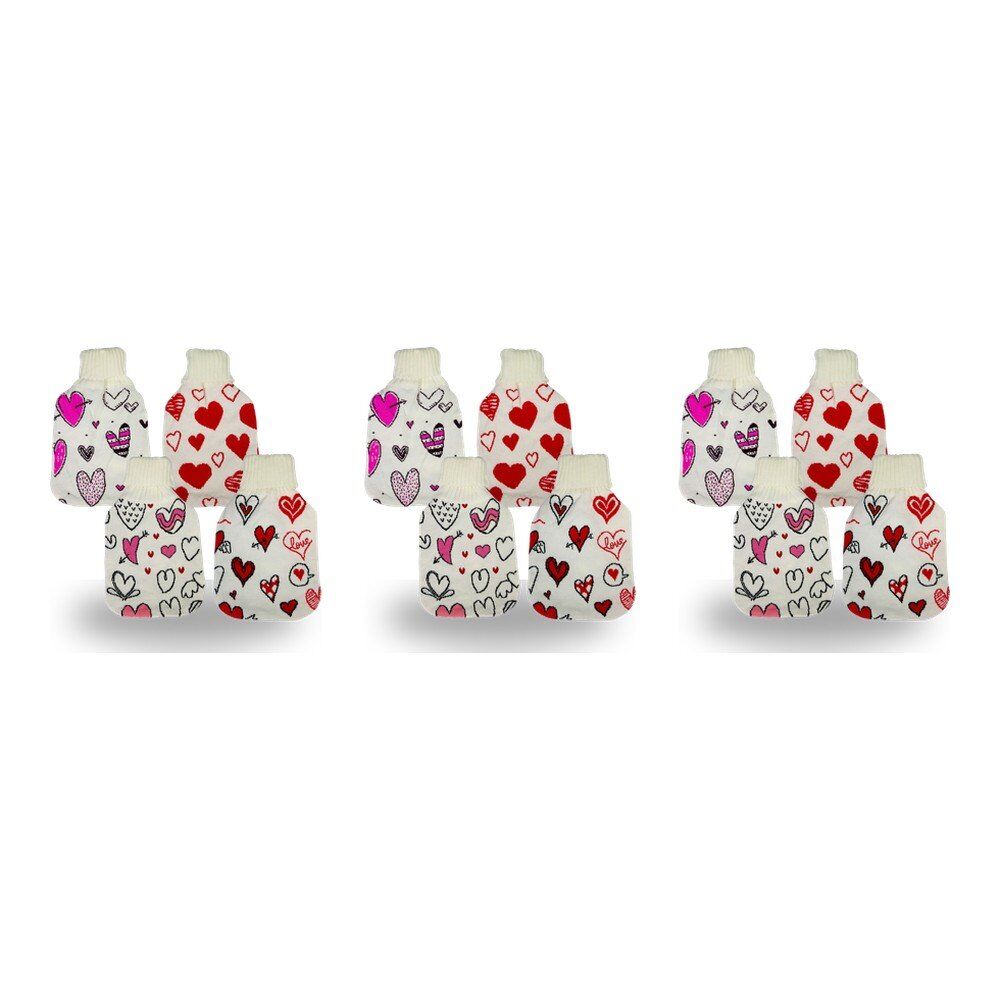 Health & Beauty Knitted Hot Water Bottle Cover Heart Prints - Random Design Supplied Pack of 3