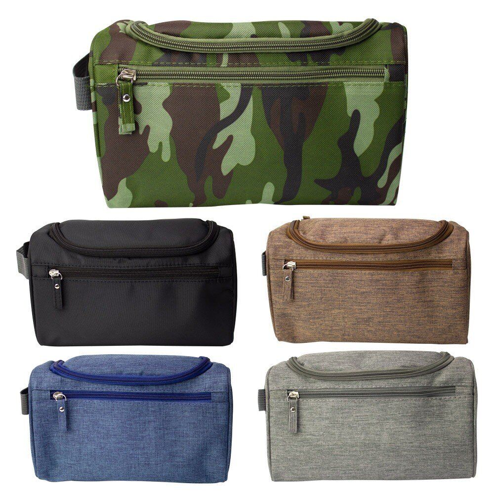 Mens Toiletry Bag 25 x 15 x 14cm Assorted Colours - Random Colour Supplied Pack of 4
