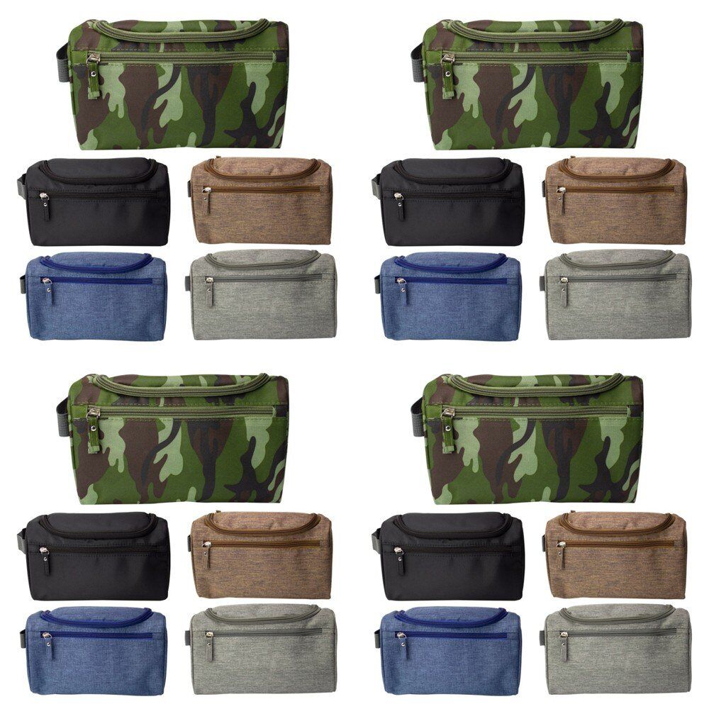 Mens Toiletry Bag 25 x 15 x 14cm Assorted Colours - Random Colour Supplied Pack of 4