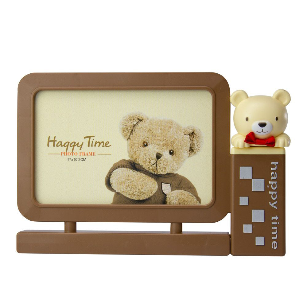 Kids Happy Time Teddy Bear Photo Frame - Brown-Beige 17 x 10.2cm