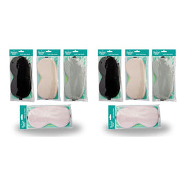 Travel Now Satin Eye Mask Sleep Eyeshade - Random Colour Supplied Pack of 2