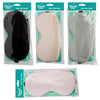Travel Now Satin Eye Mask Sleep Eyeshade - Random Colour Supplied Pack of 3