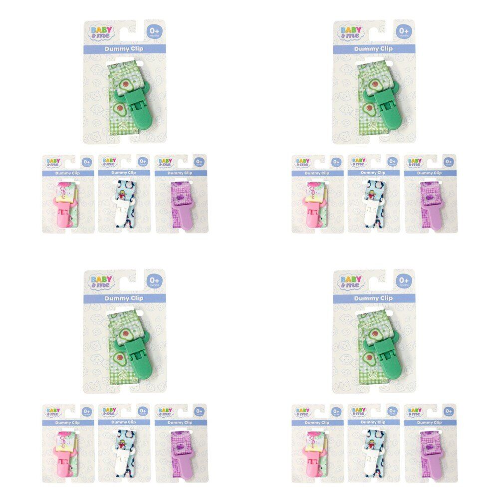 Baby & Me Dummy Clip Assorted Designs - Random Design Supplied Pack of 4