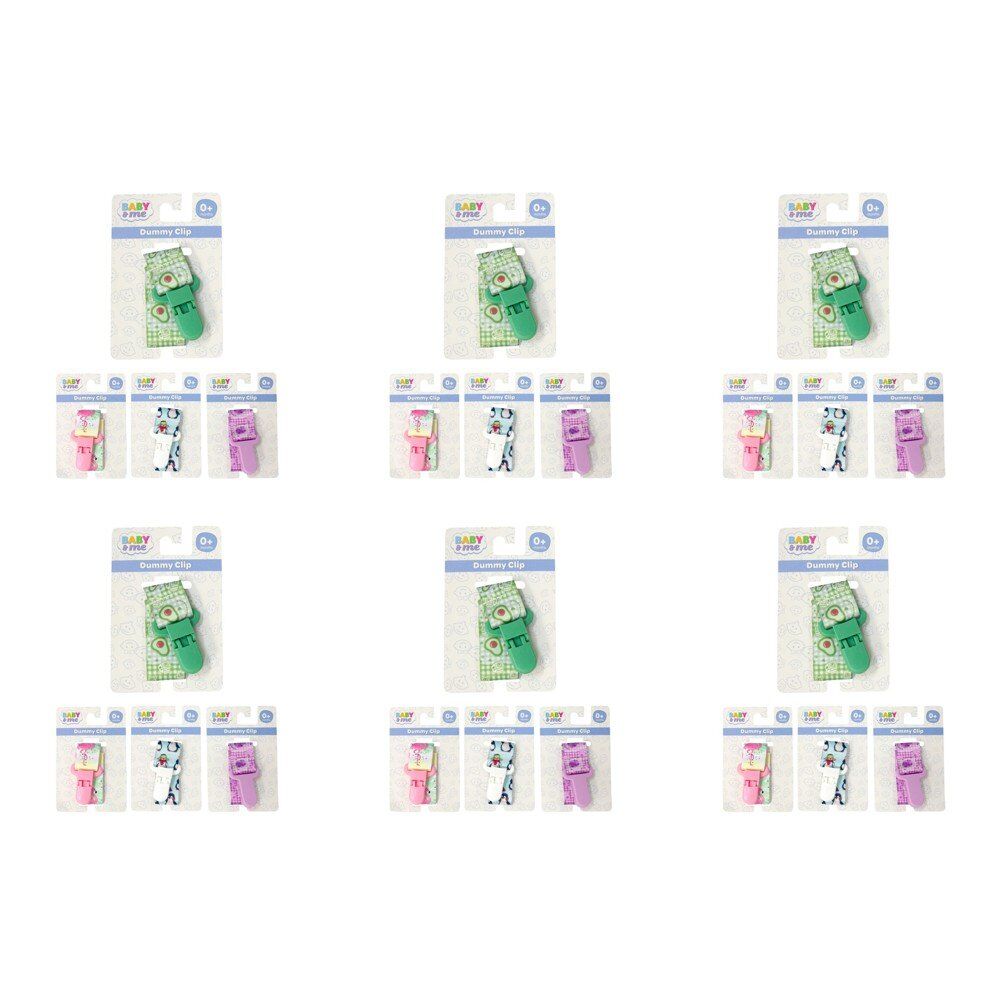 Baby & Me Dummy Clip Assorted Designs - Random Design Supplied Pack of 6
