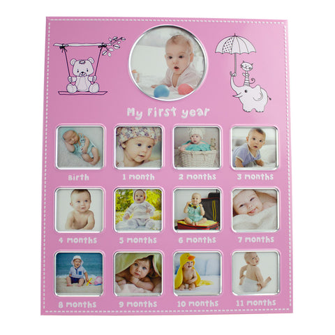My First Year Photo Frame Pink