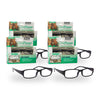 Reading Glasses Black Rectangle +0.5 To +2.50 Pack of 4