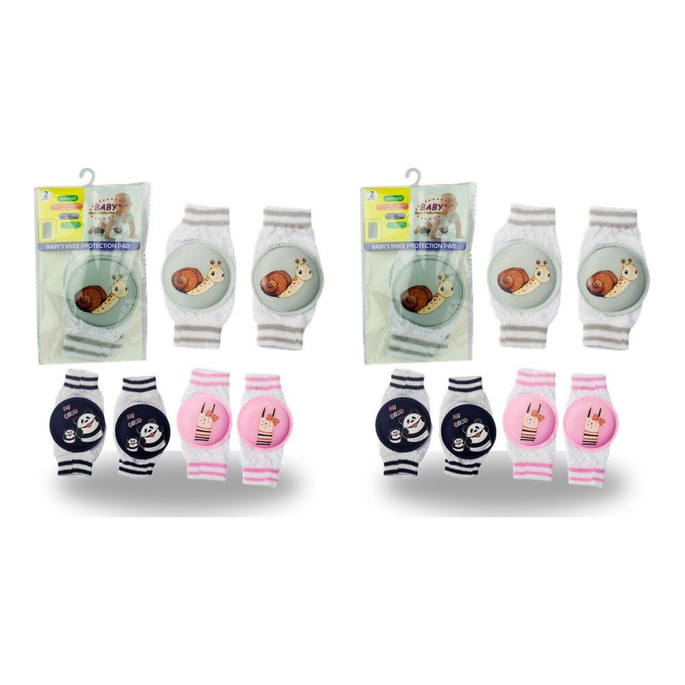Baby Crawling Knee Pads Pair Assorted Designs - Random Design and Colour Supplied Bundle of 2