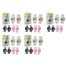 Baby Crawling Knee Pads Pair Assorted Designs - Random Design and Colour Supplied Bundle of 5
