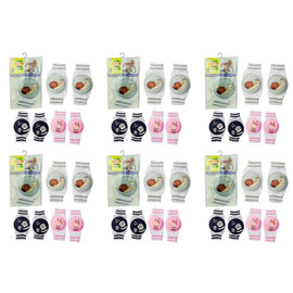 Baby Crawling Knee Pads Pair Assorted Designs - Random Design and Colour Supplied Bundle of 6