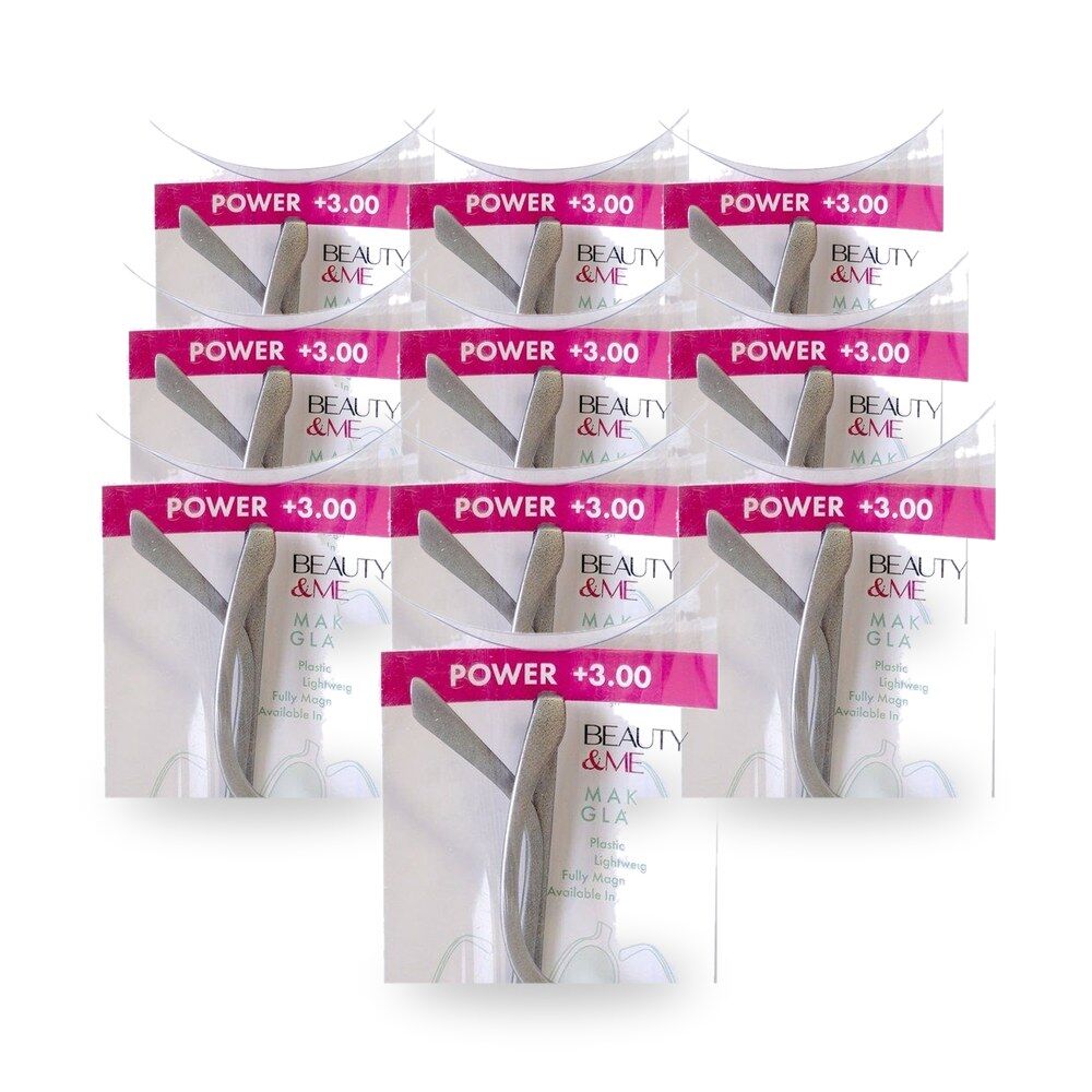 Beauty & Me Magnifying Makeup Glasses +3.00 Strength - Random Colour Supplied Pack of 10