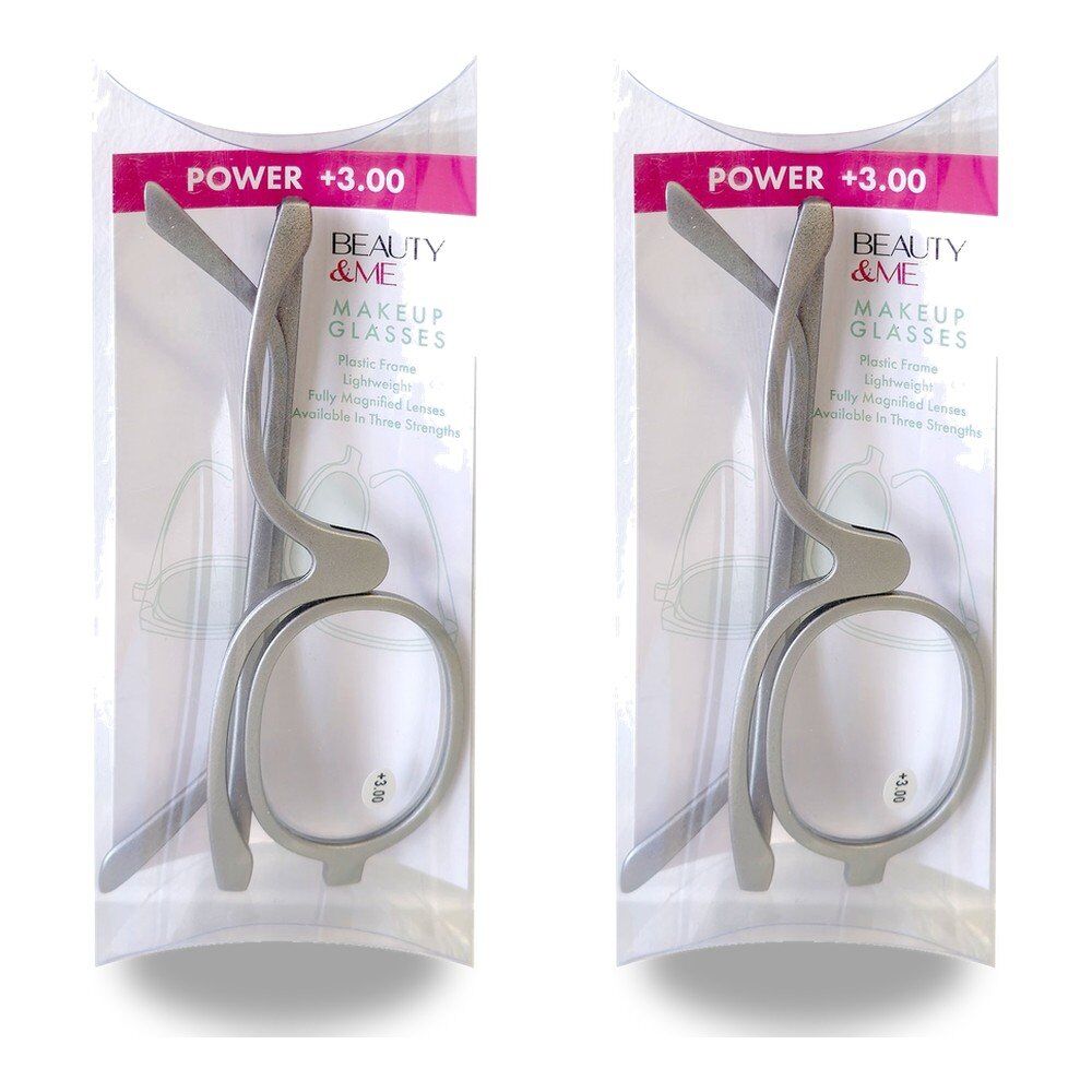 Beauty & Me Magnifying Makeup Glasses +3.00 Strength - Random Colour Supplied Pack of 2