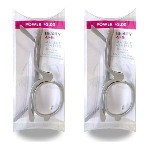 Beauty & Me Magnifying Makeup Glasses +3.00 Strength - Random Colour Supplied Pack of 2