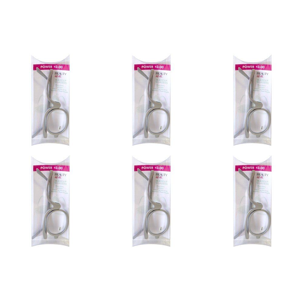 Beauty & Me Magnifying Makeup Glasses +3.00 Strength - Random Colour Supplied Pack of 6