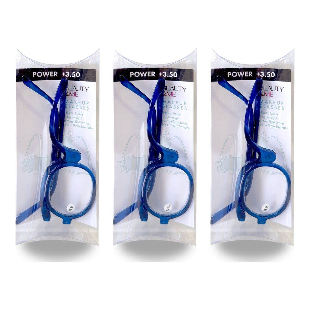 Beauty & Me Magnifying Makeup Glasses +3.50 Strength - Random Colour Supplied Pack of 3