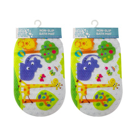 Fun In The Tub Safari Non Peel Anti Bacterial Bath Mat 69 x 39cm Pack of 2