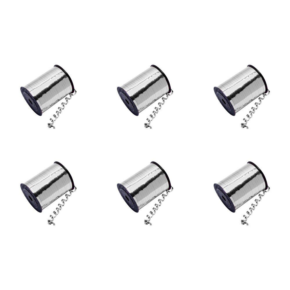 Curling Ribbon Metallic Silver 5mm x 500 Yards Pack of 6