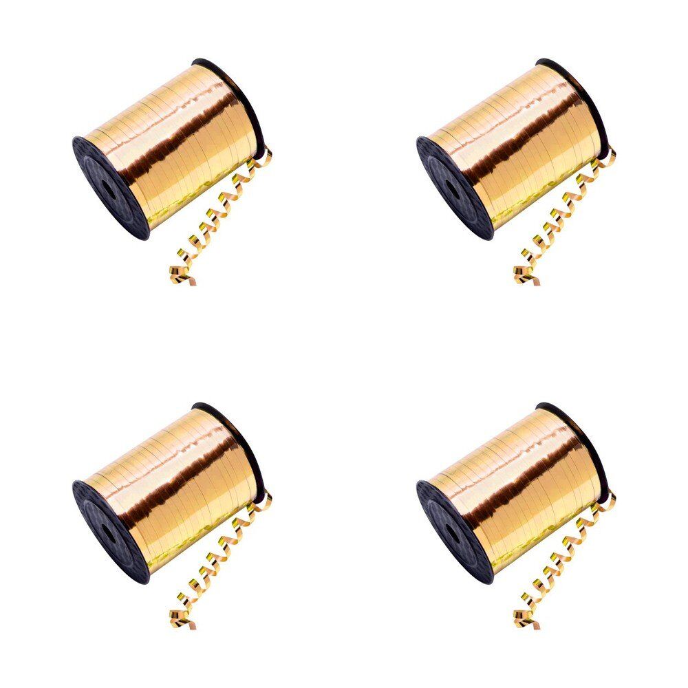 Curling Ribbon Gold Metallic 5mm x 500 Yards Pack of 4