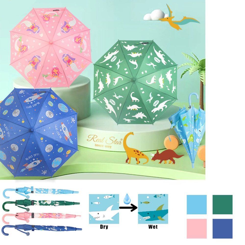 Kids Colour Changing Umbrella Assorted Prints - Random Design and Colour Supplied Pack of 3