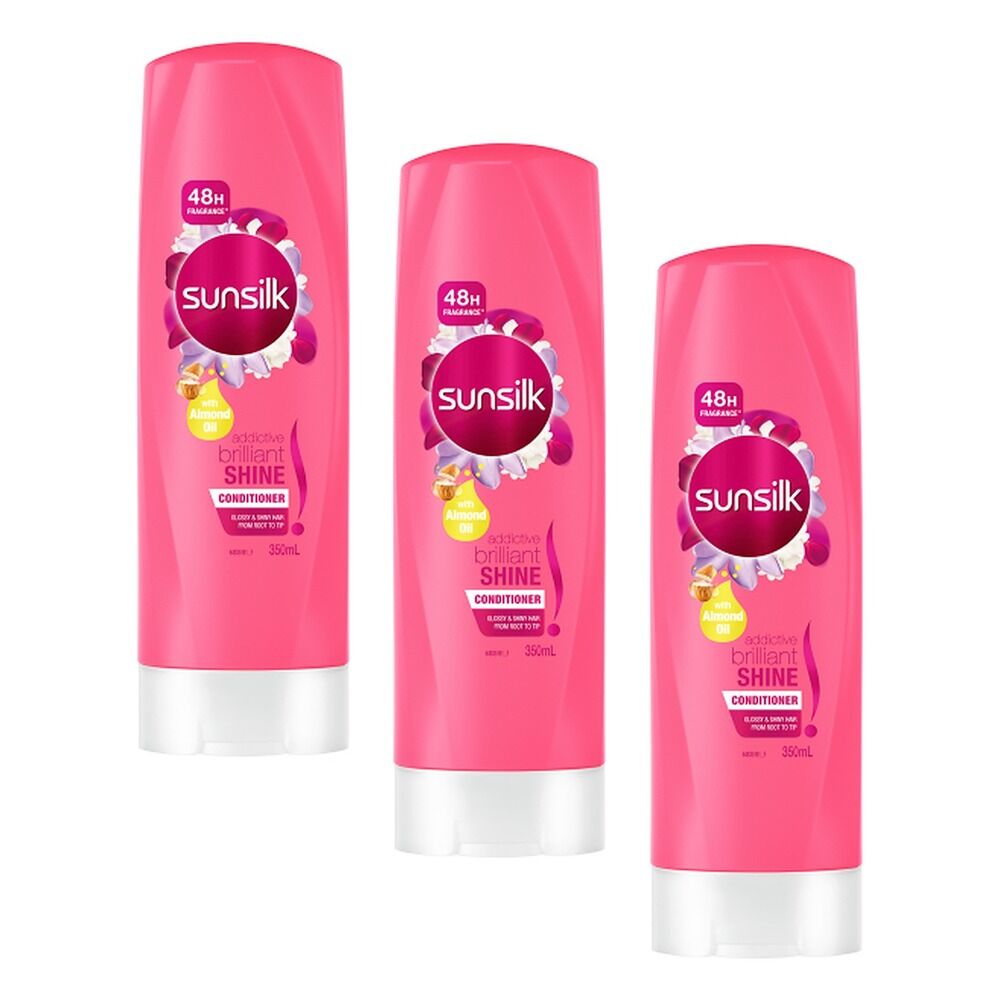 Sunsilk Addictive Brilliant Shine Conditioner 350mL Pack of 3