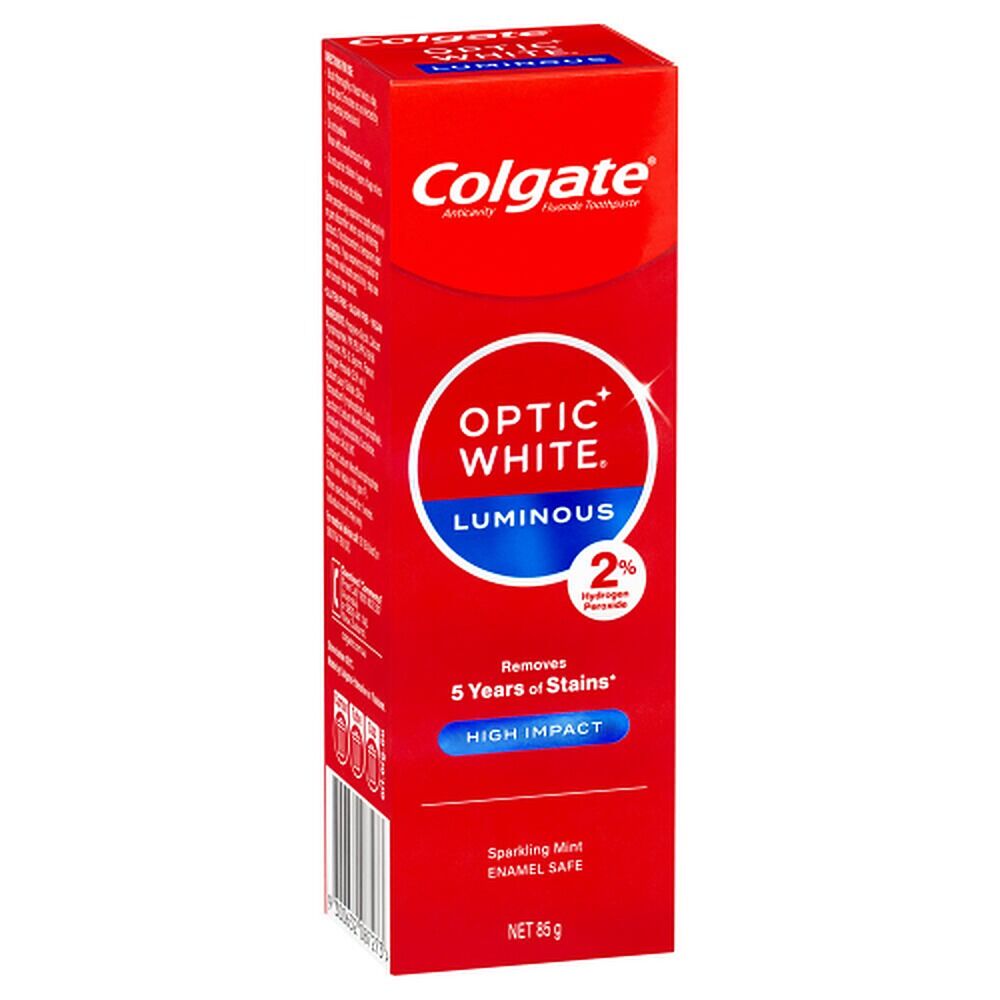 Colgate Optic White Luminous High Impact Sparkling Mint Toothpaste 85g