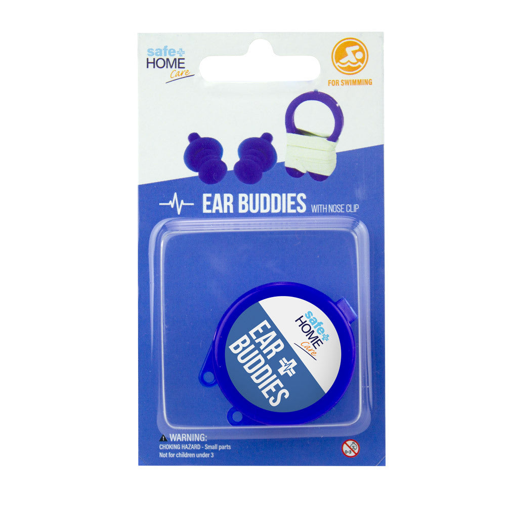 Safe Home Care Silicone Ear Buddies With Nose Clip & Strap Hangsell For Swimming
